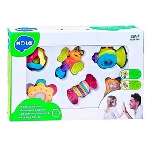 جغجغه دندانگیر رنگارنگ 6 عددی هولی تویز Hola Toys مدل 939A-اسباب بازی